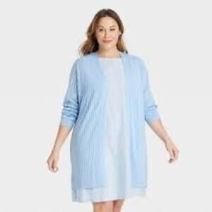 NWT! Ava & Viv baby blue long sleeve open cardigan sweater